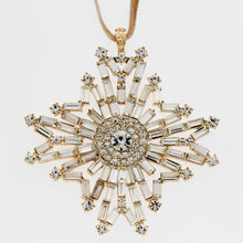 Load image into Gallery viewer, Baguette snowflake hanging ornament, crystal
