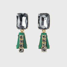 Load image into Gallery viewer, Deco earrings, emerald