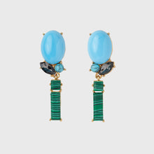Load image into Gallery viewer, Rosebud earrings, turquoise