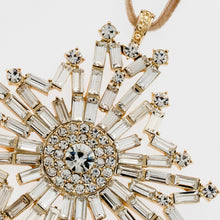 Load image into Gallery viewer, Baguette snowflake hanging ornament, crystal