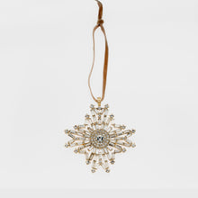 Load image into Gallery viewer, Baguette snowflake hanging ornament, crystal