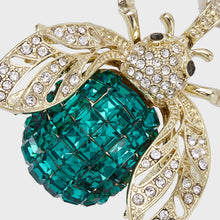 Load image into Gallery viewer, Sparkle bee hanging ornament, emerald