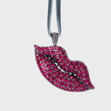 Load image into Gallery viewer, Sparkle lips hanging ornament, hot pink