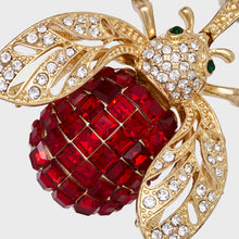 Load image into Gallery viewer, Sparkle bee hanging ornament, ruby