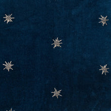 Load image into Gallery viewer, Embroidered star pillow, navy cotton velvet