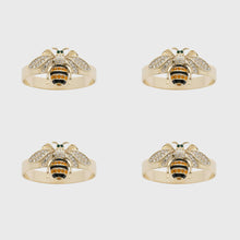 Load image into Gallery viewer, Skinny stripey bee napkin rings, set of four