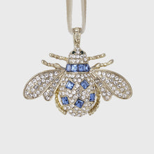 Load image into Gallery viewer, Classic bee hanging ornament, sapphire