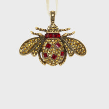 Load image into Gallery viewer, Jeweled insect hanging ornaments, ruby and emerald