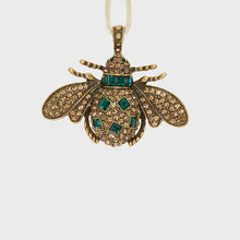 Load image into Gallery viewer, Jeweled insect hanging ornaments, ruby and emerald