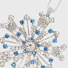 Load image into Gallery viewer, Sparkle snowflake ornament, sapphire