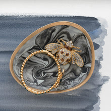Load image into Gallery viewer, Marbleized porcelain ring dish, grey