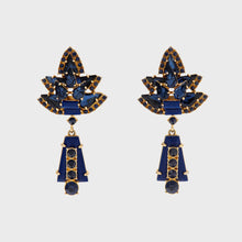 Load image into Gallery viewer, Starburst earrings, lapis lazuli