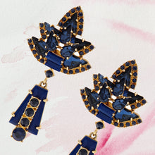 Load image into Gallery viewer, Starburst earrings, lapis lazuli