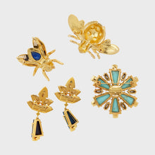 Load image into Gallery viewer, Giant gem bug brooch, lapis lazuli