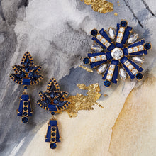 Load image into Gallery viewer, Starburst brooch, lapis lazuli