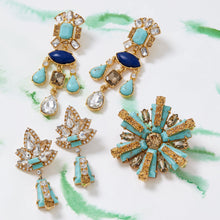Load image into Gallery viewer, Starburst earrings, turquoise