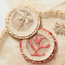 Load image into Gallery viewer, Coral straw coasters