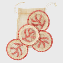 Load image into Gallery viewer, Coral straw coasters