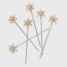 Load image into Gallery viewer, Snowflake cocktail picks, crystal