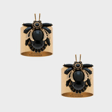 Load image into Gallery viewer, Vintage bug napkin rings, black, set of two