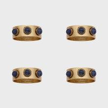Load image into Gallery viewer, Cabochon napkin rings, lapis lazuli, set of four