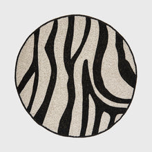 Load image into Gallery viewer, Zebra hand beaded placemat, black