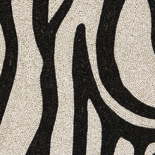 Load image into Gallery viewer, Zebra hand beaded placemat, black