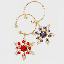 Load image into Gallery viewer, Snowflake wine charms, jewel tones