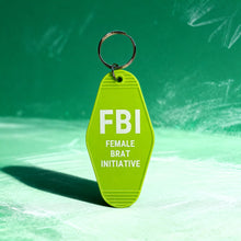 Load image into Gallery viewer, FBI Female Brat Initiative Motel Style Keychain in Green