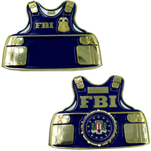Load image into Gallery viewer, CL7-17 FBI Special Agent Body Armor Challenge Coin Thin Blue Line DOJ Police