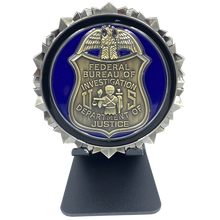 Load image into Gallery viewer, EL9-005 FBI Challenge Coin Special Agent Intel Analyst Federal Thin Blue Line