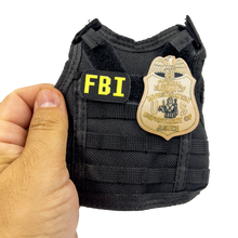 Load image into Gallery viewer, BL1-014 FBI SPECIAL AGENT Tactical Beverage Bottle or Can Cooler Vest with removable patches perfect gift for Challenge Coin collectors
