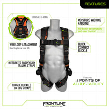 Load image into Gallery viewer, Frontline 110VTB Combat Lite Vest Style Harness with Aluminum Hardware and Suspension Trauma Straps S