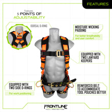 Load image into Gallery viewer, Frontline 50CTB Combat Construction Style Full Body Harness with Tongue Buckle Belt &amp; Legs XL/2X