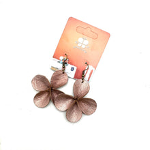 Load image into Gallery viewer, Clover Leather Earrings- Rose Gold