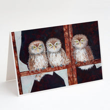 Load image into Gallery viewer, Owls by Ferris Hotard Greeting Cards -  Blank Note Cards – 8-Pack of Artist-Designed Cards with Envelopes