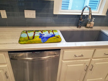 Load image into Gallery viewer, Fyling Heron by Ferris Hotard Dish Drying Mat – Absorbent, Artistic Kitchen Essentials