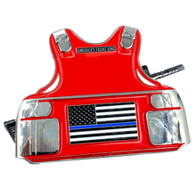 Load image into Gallery viewer, BL16-018 Firearms Instructor Thin Blue Line M4 Body Armor 3D self standing Challenge Coin CBP Police LAPD Chicago ATF FBI FM