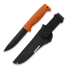 Load image into Gallery viewer, Peltonen M07 Ranger Puukko Black Cerakote Orange Handle FJP137