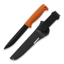 Load image into Gallery viewer, Peltonen M95 Ranger Puukko Black Cerakote Orange Handle FJP140