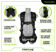 Load image into Gallery viewer, Frontline 250CTB Elite Construction Harness Aluminum Hardware and Suspension Trauma Straps XL/2XL