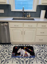 Load image into Gallery viewer, Bull Terrier under the Christmas Tree Machine Washable Memory Foam Mat FMF0012RUG