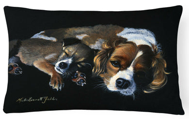 Cozy Pals with Cavalier Spaniel Fabric Decorative Pillow FMF0022PW1216
