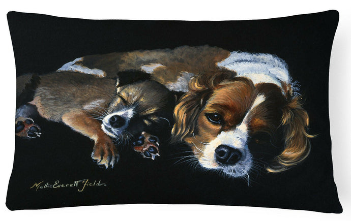 Cozy Pals with Cavalier Spaniel Fabric Decorative Pillow FMF0022PW1216