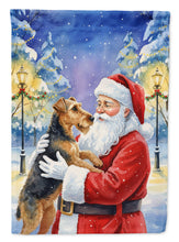 Load image into Gallery viewer, Airedale Terrier with Santa Claus House Flag