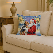 Load image into Gallery viewer, Airedale Terrier with Santa Claus Throw Pillow