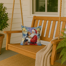 Load image into Gallery viewer, Airedale Terrier with Santa Claus Throw Pillow
