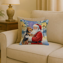 Load image into Gallery viewer, Airedale Terrier with Santa Claus Throw Pillow
