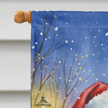 Load image into Gallery viewer, American Eskimo with Santa Claus House Flag
