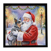 Load image into Gallery viewer, Australian Cattle Dog with Santa Claus Framed Metal Print